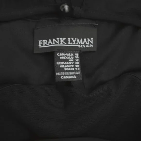 FRANK LYMAN Metallic Beaded Ring Neck Sweetheart Chiffon Tiered Dress- S… - Picture 5 of 15